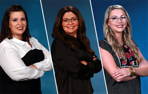 Mobile County Public School System's 2025 Teachers of the Year are University of South Alabama graduates. From left to right, Krissy Brown, Gilliard Elementary School, Roseann Byrd, Citronelle High School and Justine Wilson, Grand Bay Middle School are this year's honorees.